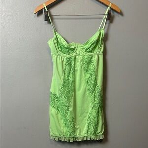 Frederick's of Hollywood Lime Green Lingerie size M lace bustier style
